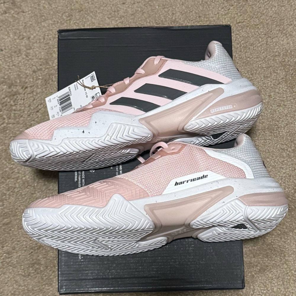 Adidas Barricade 13 Tennis Pickleball Court shoes womens size 10.5 pink/white - Picture 5 of 6